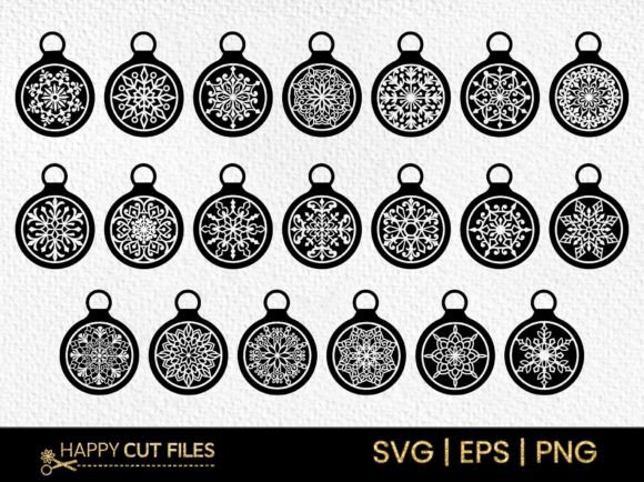 Christmas Ornament Snowflake Svg Bundle