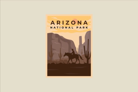 Cowboy on Horse Minimalist Retro Poster Graphics