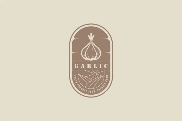 Garlic Onion Logo Vector Vintage Design