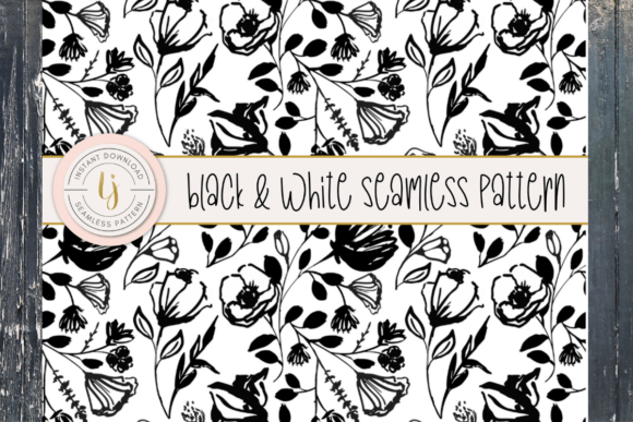 Grunge Painted Floral Seamless Pattern