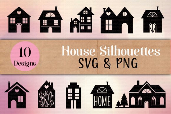 House Silhouettes SVG Graphics