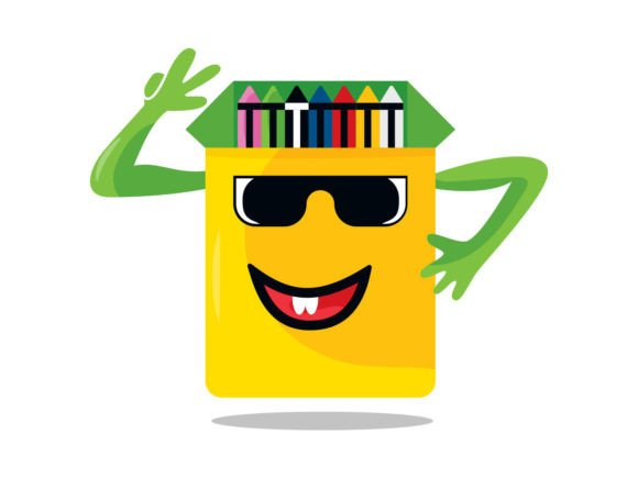 Pencil Box a Cartoon Crayon Box Graphics