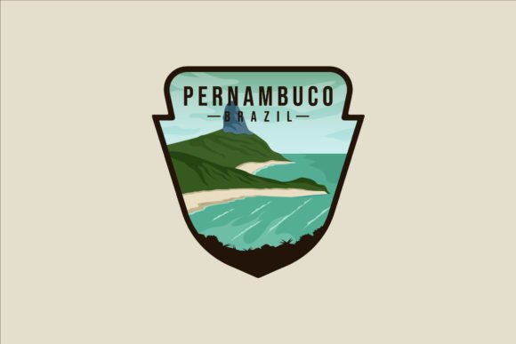 Pernambuco Beach Emblem Vector Logo: Graphics & Logos