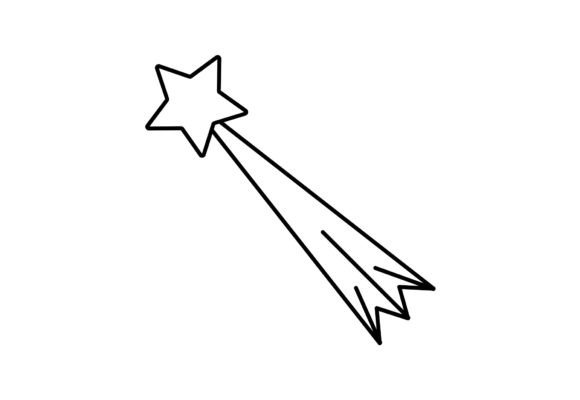 Shooting Star Outline Vector: Graphics and Illustrations for Creative Publishing