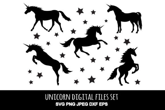 Unicorn Silhouette Graphics for Creative Projects