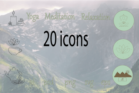 Yoga Meditation Relaxation ICONS
